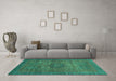 Machine Washable Abstract Turquoise Modern Area Rugs in a Living Room,, wshabs2353turq