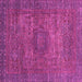 Square Machine Washable Abstract Pink Modern Rug, wshabs2353pnk