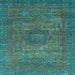 Square Machine Washable Abstract Light Blue Modern Rug, wshabs2353lblu