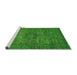 Sideview of Machine Washable Abstract Green Modern Area Rugs, wshabs2353grn