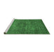 Sideview of Machine Washable Abstract Emerald Green Modern Area Rugs, wshabs2353emgrn