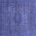 Square Abstract Blue Modern Rug, abs2353blu