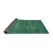 Sideview of Abstract Turquoise Modern Rug, abs2353turq