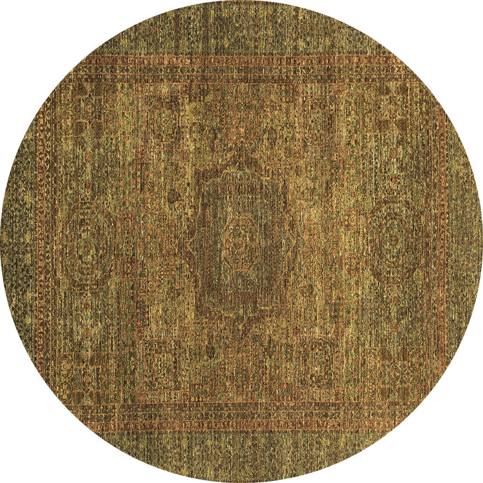 Round Abstract Brown Modern Rug, abs2353brn