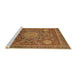 Sideview of Machine Washable Abstract Yellow Rug, wshabs2354