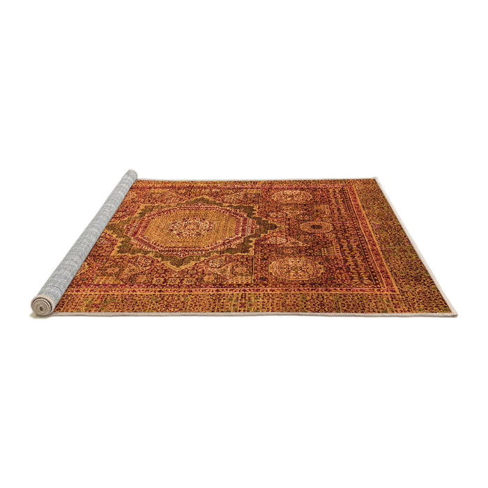 Sideview of Machine Washable Abstract Orange Modern Area Rugs, wshabs2354org