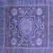 Square Abstract Blue Modern Rug, abs2354blu