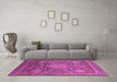 Machine Washable Abstract Purple Modern Area Rugs in a Living Room, wshabs2354pur