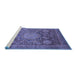 Sideview of Machine Washable Abstract Blue Modern Rug, wshabs2354blu