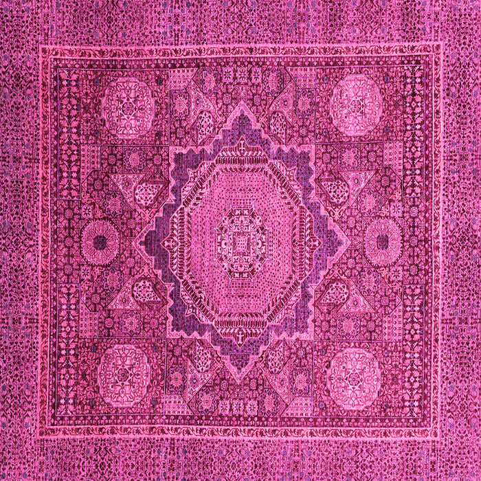 Square Machine Washable Abstract Pink Modern Rug, wshabs2354pnk