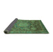 Sideview of Abstract Turquoise Modern Rug, abs2354turq