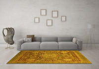 Machine Washable Abstract Yellow Modern Rug, wshabs2354yw