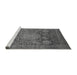 Sideview of Machine Washable Abstract Gray Modern Rug, wshabs2354gry