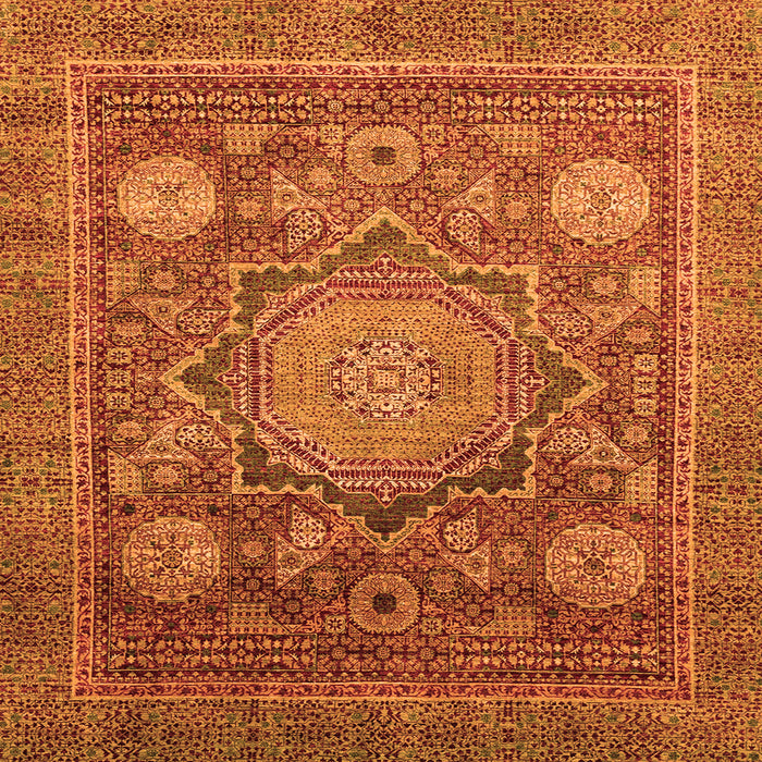 Square Abstract Orange Modern Rug, abs2354org