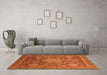 Machine Washable Abstract Orange Modern Area Rugs in a Living Room, wshabs2354org