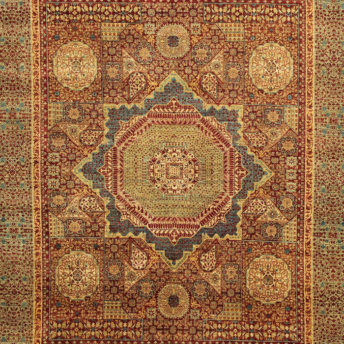 Machine Washable Abstract Yellow Rug, wshabs2354