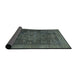 Sideview of Abstract Gunmetal Green Modern Rug, abs2355