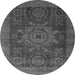 Round Machine Washable Abstract Gray Modern Rug, wshabs2355gry