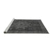 Sideview of Machine Washable Abstract Gray Modern Rug, wshabs2355gry