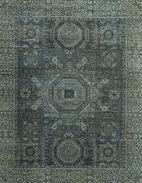 Machine Washable Abstract Gunmetal Green Rug, wshabs2355