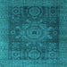 Square Abstract Light Blue Modern Rug, abs2355lblu