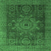 Square Abstract Emerald Green Modern Rug, abs2355emgrn