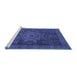 Sideview of Machine Washable Abstract Blue Modern Rug, wshabs2355blu