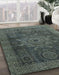 Abstract Gunmetal Green Modern Rug in Family Room, abs2355