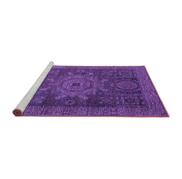 Sideview of Machine Washable Abstract Purple Modern Area Rugs, wshabs2355pur