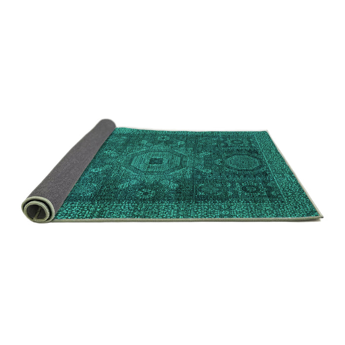 Sideview of Abstract Turquoise Modern Rug, abs2355turq