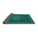 Sideview of Abstract Turquoise Modern Rug, abs2355turq