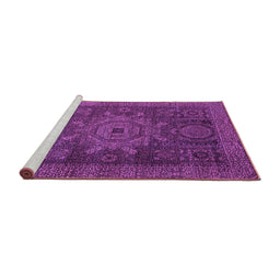 Sideview of Machine Washable Abstract Pink Modern Rug, wshabs2355pnk