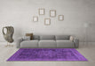 Machine Washable Abstract Purple Modern Area Rugs in a Living Room, wshabs2355pur