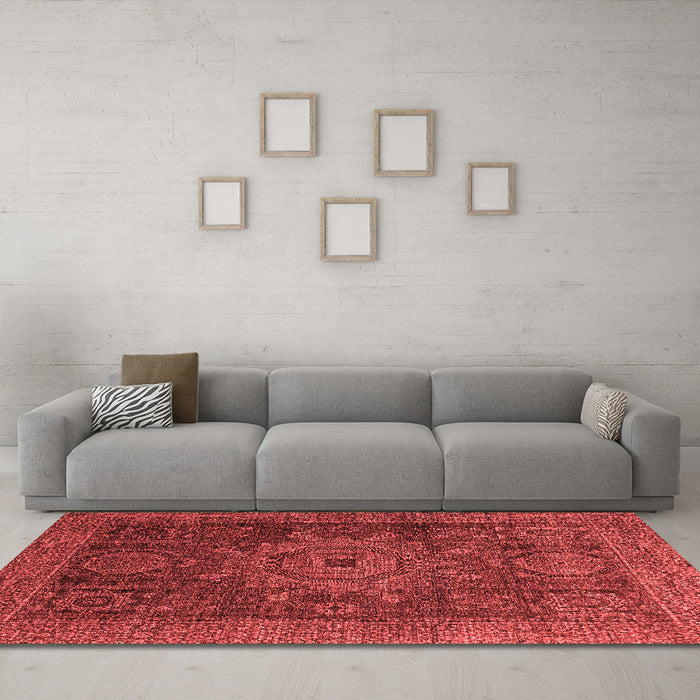 Modern Red Washable Rugs