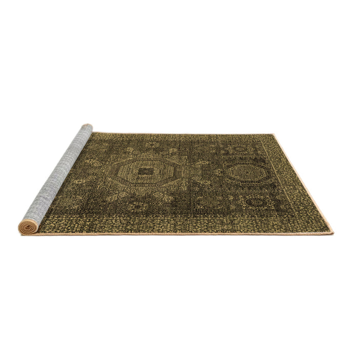 Sideview of Machine Washable Abstract Brown Modern Rug, wshabs2355brn