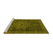 Sideview of Machine Washable Abstract Yellow Modern Rug, wshabs2355yw