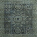 Square Abstract Gunmetal Green Modern Rug, abs2355