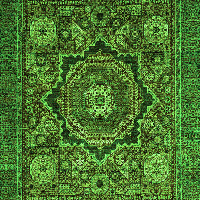 Machine Washable Abstract Green Modern Area Rugs, wshabs2356grn