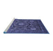 Sideview of Machine Washable Abstract Blue Modern Rug, wshabs2356blu