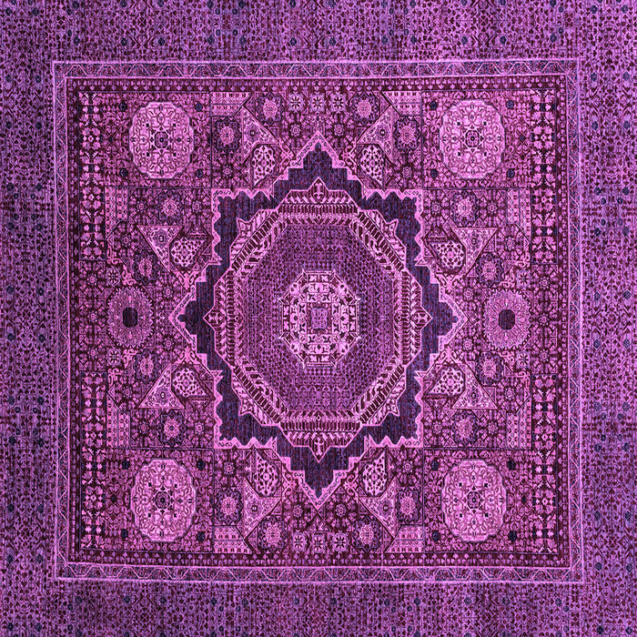 Square Machine Washable Abstract Purple Modern Area Rugs, wshabs2356pur