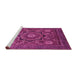 Sideview of Machine Washable Abstract Pink Modern Rug, wshabs2356pnk