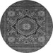 Round Abstract Gray Modern Rug, abs2356gry