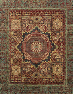 Abstract Red Modern Rug, abs2356