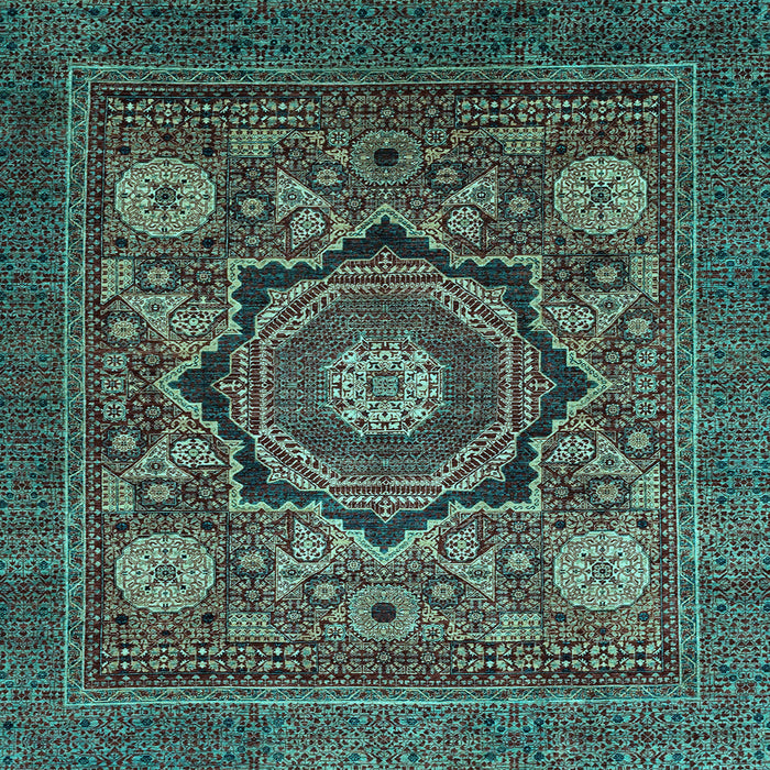 Square Abstract Light Blue Modern Rug, abs2356lblu