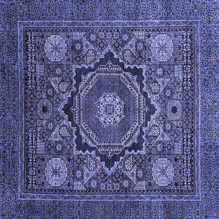 Square Abstract Blue Modern Rug, abs2356blu