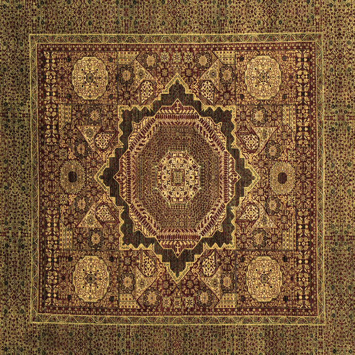 Square Machine Washable Abstract Brown Modern Rug, wshabs2356brn