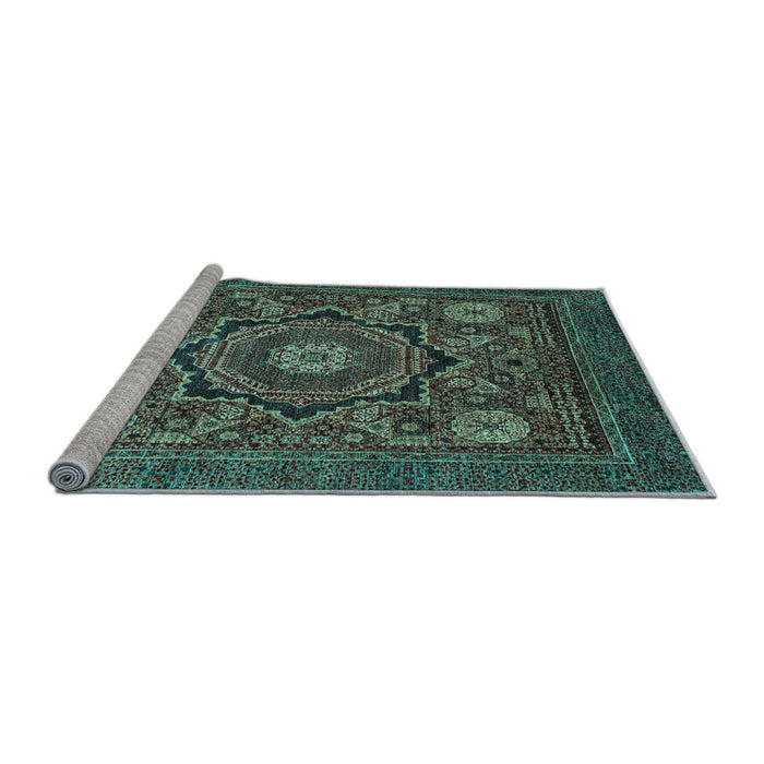 Sideview of Machine Washable Abstract Light Blue Modern Rug, wshabs2356lblu