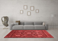 Machine Washable Abstract Red Modern Rug, wshabs2356red