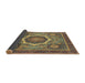 Sideview of Abstract Copper Green Modern Rug, abs2357