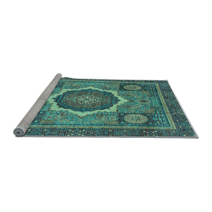 Sideview of Machine Washable Abstract Light Blue Modern Rug, wshabs2357lblu